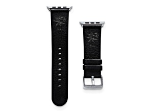 Gametime NHL San Jose Sharks Black Leather Apple Watch Band (38/40mm M/L). Watch not included.