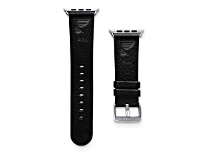 Gametime NHL St. Louis Blues Black Leather Apple Watch Band (38/40mm M/L). Watch not included.
