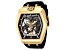 Invicta Akula 48mm Mechanical Black Silicone Band Watch, Yellow Bezel