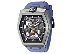 Invicta Akula 48mm Mechanical Blue Silicone Band Watch, Gunmetal Bezel