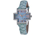 Locman Women's Italy Plus Blue Mother-Of-Pearl Dial Blue Leather Strap Watch