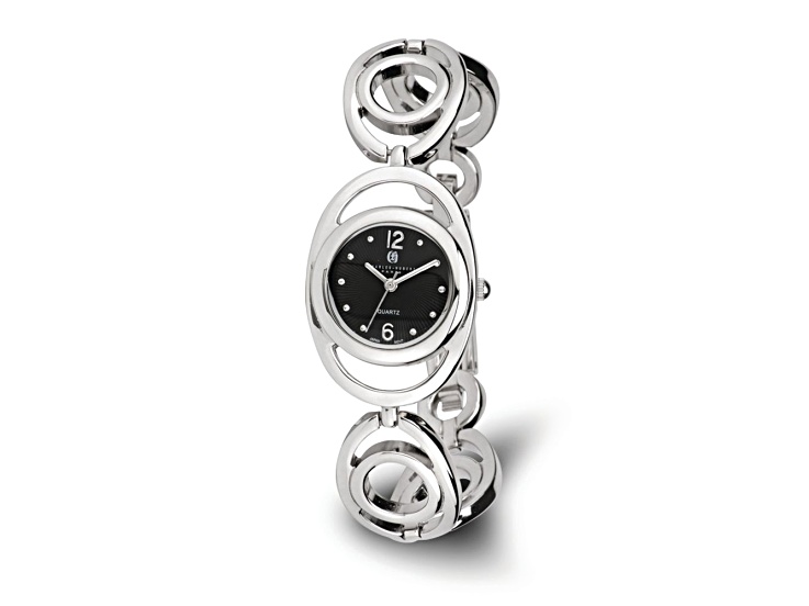 Charles Hubert Chrome-finish Black Sunray Dial Quartz Watch  display picture 3