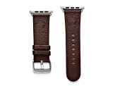 Gametime Tampa Bay Buccaneers Leather Band fits Apple Watch (38/40mm M/L Brown). Watch not included.
