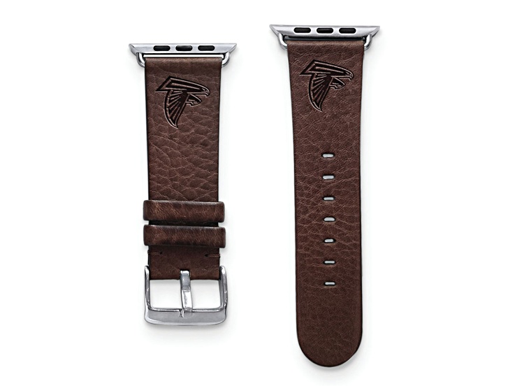 Gametime Atlanta Falcons Leather Band fits Apple Watch (38/40mm M/L Brown). Watch not included.
