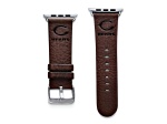 Gametime Chicago Bears Leather Band fits Apple Watch (38/40mm M/L Brown). Watch not included.