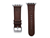 Gametime Denver Broncos Leather Band fits Apple Watch (38/40mm M/L Brown). Watch not included.