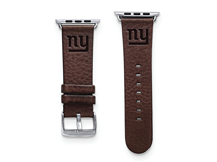 Gametime New York Giants Leather Band fits Apple Watch (38/40mm M/L Brown). Watch not included.