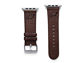 Gametime Philadelphia Eagles Leather Band fits Apple Watch (38/40mm M/L Brown). Watch not included.