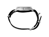Mason Stainless Steel Black and Gray Striped Nylon Strap Watch