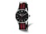 Mason Stainless Steel Black and Red Striped Nylon Strap Watch