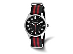 Mason Stainless Steel Black and Red Striped Nylon Strap Watch