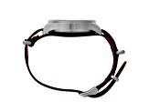 Mason Stainless Steel Black and Red Striped Nylon Strap Watch