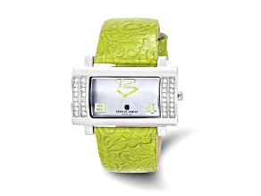 Ladies Charles Hubert Stainless Green Leather 40x23mm Watch