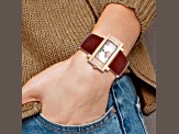 Ladies Charles Hubert Stainless Brown Leather 40x23mm Watch