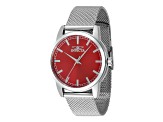 Invicta Celestial 36mm Red Dial Stainless Steel Mesh Band Quartz Watch