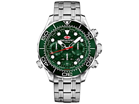 Seapro Men's Mondial Timer Green Dial, Stainless Steel Watch