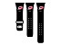 Gametime NHL Carolina Hurricanes Black Silicone Apple Watch Band (38/40mm M/L). Watch not included.
