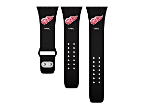 Gametime NHL Detroit Red Wings Black Silicone Apple Watch Band (38/40mm M/L). Watch not included.