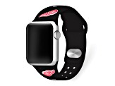 Gametime NHL Detroit Red Wings Black Silicone Apple Watch Band (38/40mm M/L). Watch not included.