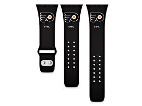 Gametime NHL Philadelphia Flyers Black Silicone Apple Watch Band (38/40mm M/L). Watch not included.