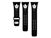 Gametime NHL Toronto Maple Leafs Black Silicone Apple Watch Band (38/40mm M/L). Watch not included.