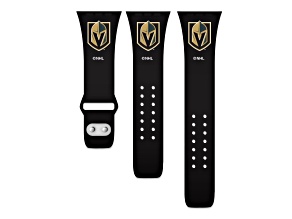 Gametime NHL Vegas Golden Knights Black Silicone Apple Watch Band (38/40mm M/L). Watch not included.
