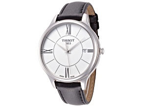 Tissot Women's Bella Ora 38mm Quartz White Dial Black Leather Strap Watch