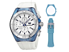 Technomarine Women's Cruise Vission II White Dial with Green Accents White Strap Watch