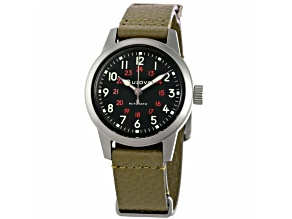 Bulova Men's Hack Green Leather Strap Watch