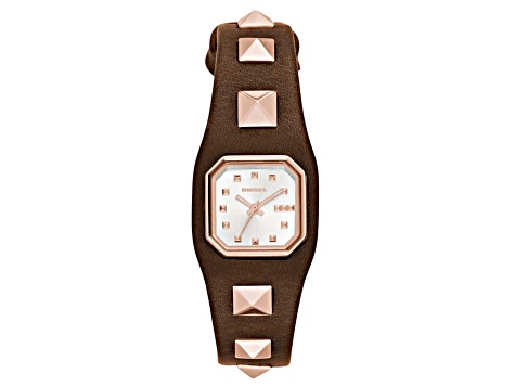 Diesel Women's Timeframe Brown Leather Strap Watch