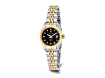 Ladies Charles Hubert Two-tone Stainless Steel Black Dial Watch