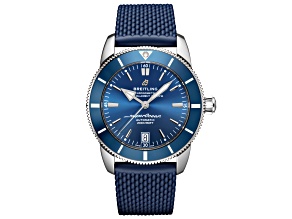 Breitling Men's Superocean Blue Ruuber Strap Watch