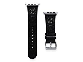 Gametime NHL Tampa Bay Lightning Black Leather Apple Watch Band (42/44mm S/M). Watch not included.
