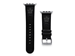Gametime NHL Toronto Maple Leafs Black Leather Apple Watch Band (42/44mm S/M). Watch not included.