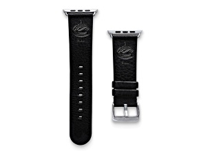 Gametime NHL Vancouver Canucks Black Leather Apple Watch Band (42/44mm S/M). Watch not included.