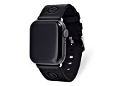 Gametime NHL Winnipeg Jets Black Leather Apple Watch Band (42/44mm S/M). Watch not included.