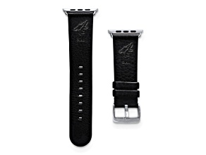 Gametime NHL Arizona Coyotes Black Leather Apple Watch Band (42/44mm S/M). Watch not included.