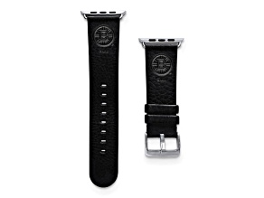 Gametime NHL Boston Bruins Black Leather Apple Watch Band (42/44mm S/M). Watch not included.