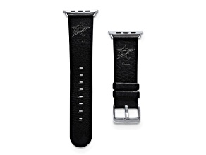 Gametime NHL Dallas Stars Black Leather Apple Watch Band (42/44mm S/M). Watch not included.