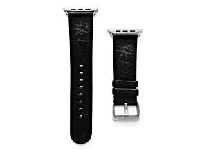 Gametime NHL San Jose Sharks Black Leather Apple Watch Band (42/44mm S/M). Watch not included.