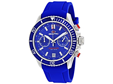 Seapro Men's Thrash Blue Dial, Blue Bezel, Blue Silicone Watch