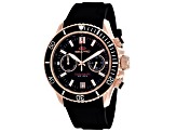 Seapro Men's Thrash Black Dial, Two-tone Bezel, Black Silicone Watch