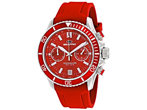 Seapro Men's Thrash Red Dial, Red Bezel, Red Silicone Watch