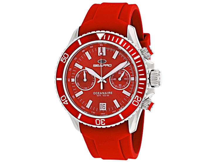 Seapro Men's Thrash Red Dial, Red Bezel, Red Silicone Watch