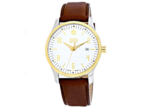 Wenger Men's Terragraph Brown Leather Strap Watch