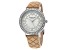 Stuhrling Women's Audrey White Dial, Beige Leather Strap Watch