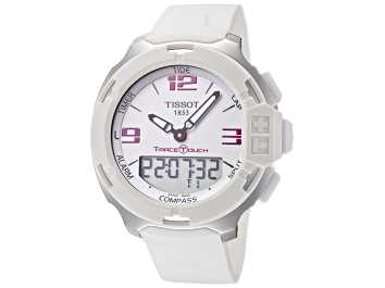 Picture of Tissot Men's T-Touch 42.15mm Quartz Watch, White Synthetic Leather Strap