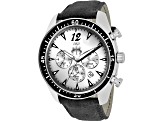 Jivago Men's Timeless Black Leather Strap Watch