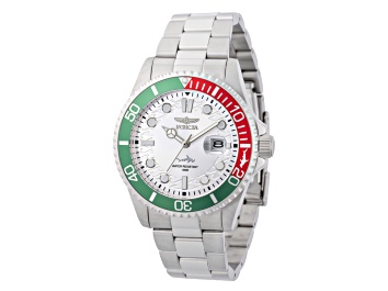 Picture of Invicta Pro Diver 43mm White Dial Green and Red Bezel Stainless Steel Quartz Watch