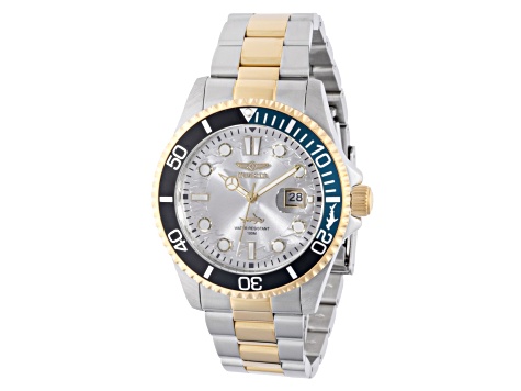 Invicta Men's Pro Diver 43mm White Dial Blue Bezel Two-tone Stainless Steel Quartz Watch